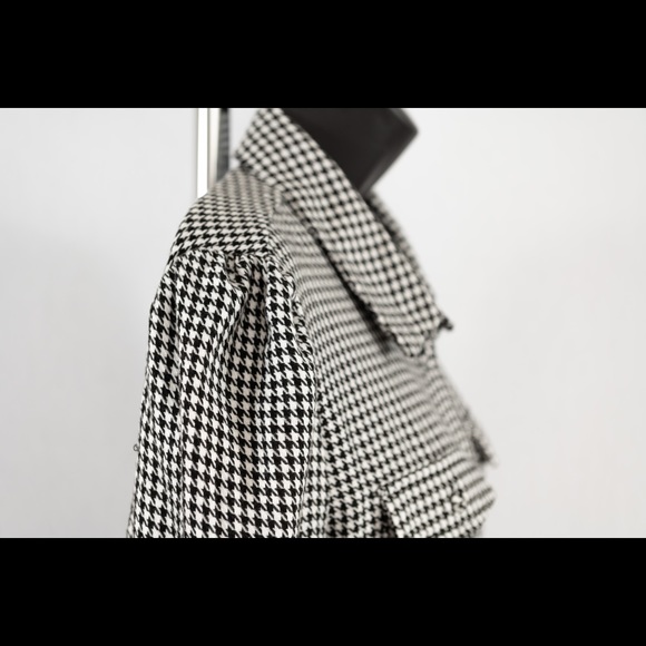Zara Houndstooth print long sleeve buttons down shirt size M - Picture 12 of 16